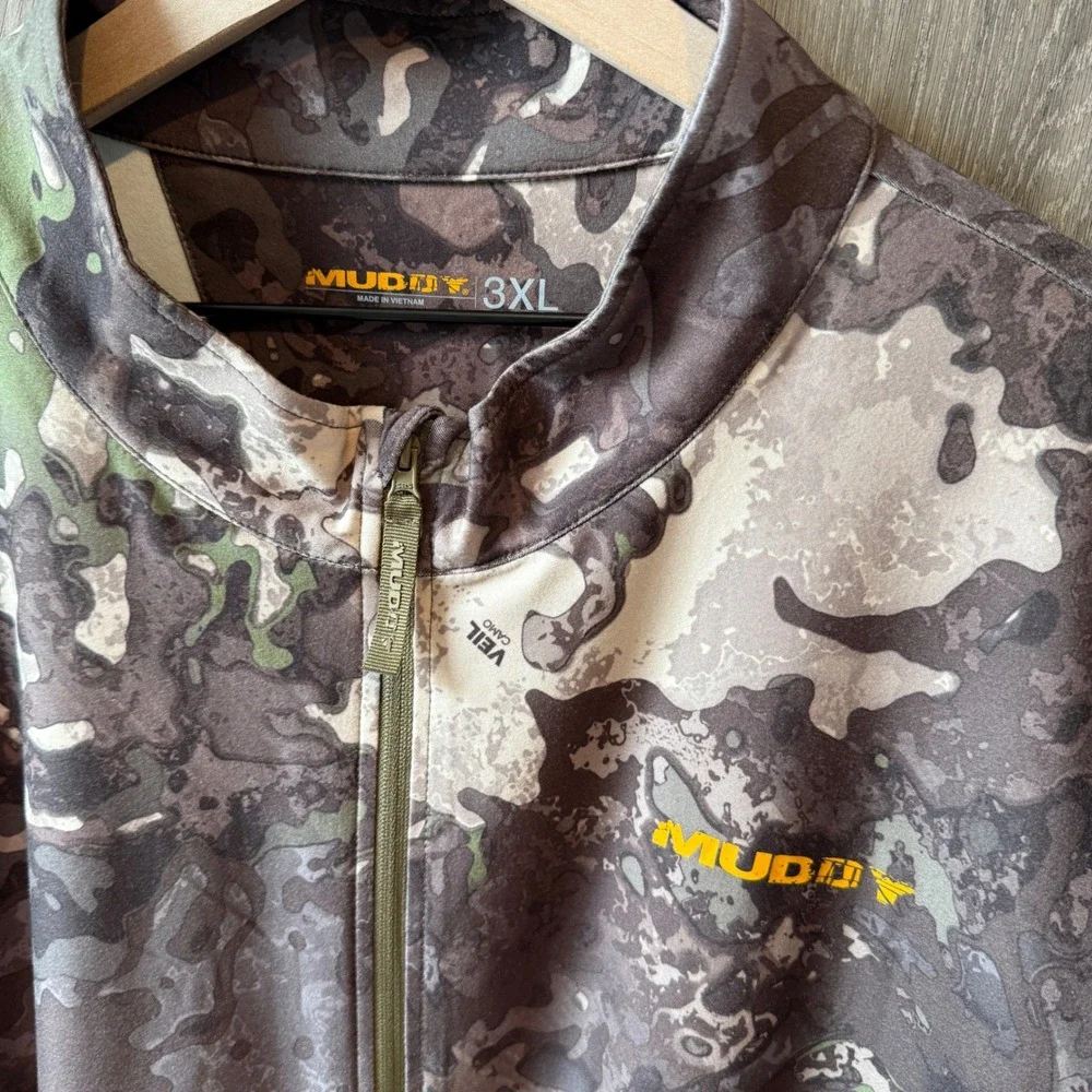 Muddy TRX 1/4 Zip Hunting Shirt Mens 3XL Camo Veil Lightweight Performance NWT